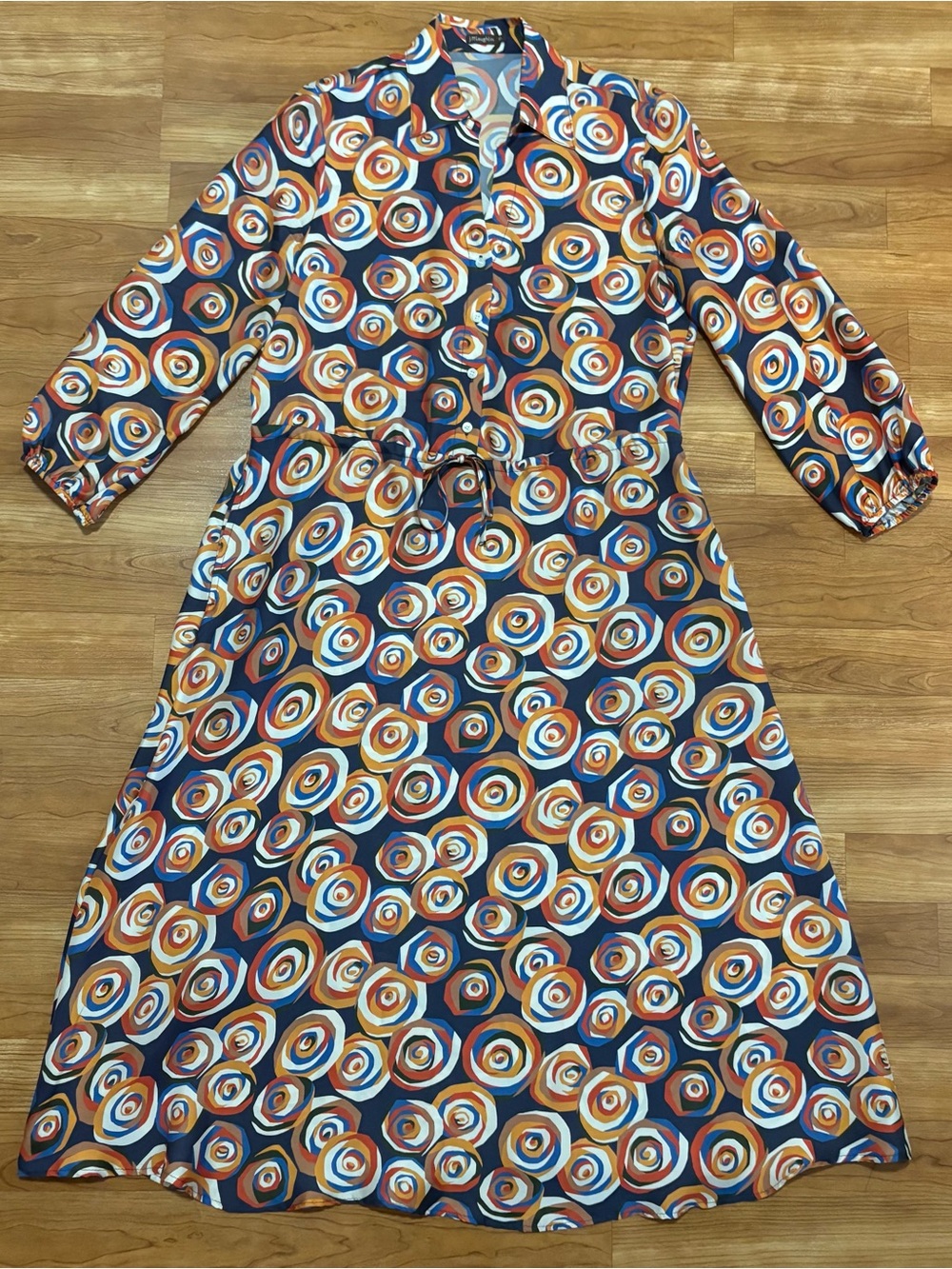 J. McLaughlin Mollie Silk-Blend Midi Shirt Dress Women's XS Quiet Luxury - Picture 2 of 11